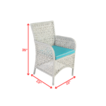 Lodovico Outdoor Patio Dining Set 6 Chairs and 1 Table (Pearl white) - Image 4