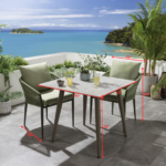 Bernardo Outdoor Patio Seating Set 2 Chairs and 1 Table Set (Beige+Green) Braided & Rope - Image 13