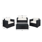 Power Outdoor Sofa Set 2 Seater , 2 Single seater and 1 Center Table Set (White) - Image 10