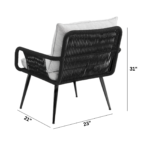 Novar Outdoor Patio Seating Set 4 Chairs and 1 Table Set Braided & Rope - Image 11