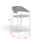 Huskey Outdoor Bar Sets 4 Chairs and 1 Table Patio Bar Set (White) - Image 5