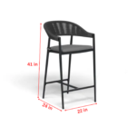 Revan Outdoor Bar Sets 4 Chairs and 1 Table Patio Bar Set (Dark Grey) - Image 4