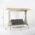 Ezio Double Seater Hanging Swing With Stand For Balcony, Garden Swing (Cream) - Image 4