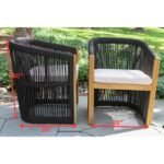 Xini Outdoor Patio Seating Set 6 Chairs and 1 Table Set (Black + Grey) - Image 7