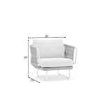 Astor Outdoor Garden Balcony Sofa Set 3 Seater , 2 Single Seater and 1 Center Table Set Braid & Rope (Grey-Off White) - Image 10