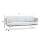 Astor Outdoor Garden Balcony Sofa Set 3 Seater , 2 Single Seater and 1 Center Table Set Braid & Rope (Grey-Off White) - Image 9