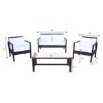 Mesa Outdoor Garden Balcony Sofa Set 2 Seater , 2 Single Seater 1 Center Table Set (Cream) - Image 7