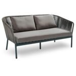 Athan Outdoor Garden Balcony Sofa Set 2 Seater , 2 Single Seater 1 Center Table Set (Dark Grey) Braided and Rope - Image 2