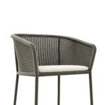 Cerci Outdoor Patio Bar Chair 2 Chairs For Balcony Braided & Rope (Grey) - Image 4