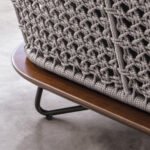 Alano Outdoor Garden Balcony Sofa Set 3 Seater, 2 Single Seater 1 Ottoman and 1 Center Table Set Braid & Rope (Grey) - Image 4