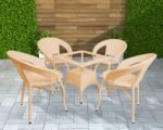 Bloom Outdoor Patio Seating Set 4 Chairs and 1 Table Set - Image 10