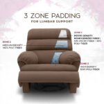 Avalon Posture Pro Rocking & Rotating Single Seater Fabric Recliner, Brown, Motorized - Image 5