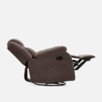 Avalon - Rocking & Rotating Single Seater Fabric Recliner In Dark Brown Colour - Image 8