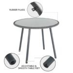 Votion Outdoor Patio Seating Set 4 Chairs and 1 Table Set (Grey) - Image 5