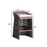 Erim Outdoor Patio Bar Chair 2 Chair For Balcony Braided & Rope - Image 5