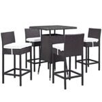 Volta Outdoor Patio Bar Sets 4 Chairs and 1 Table (Dark Brown) - Image 24