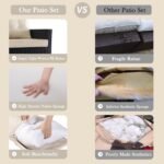 Zullo Outdoor Sofa Set 4 Seater, 2 Single seater and 1 Center Table (Black + Tan) - Image 4