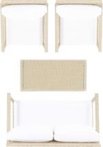 Mesa Outdoor Garden Balcony Sofa Set 2 Seater , 2 Single Seater 1 Center Table Set (Cream) - Image 5