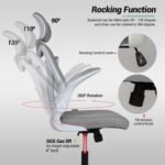 Drogo Marshal Pro Premium Ergonomic Office Chair for Work from Home, Flip-up Armrest - Image 40