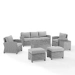 Bien Outdoor Garden Balcony Sofa Set 3 Seater, 2 Single seater, 2 Ottoman and 1 Center Table Conversation Set (Grey) - Image 3