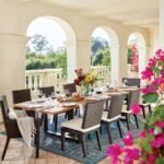 Noelia Outdoor Patio Dining Set 6 Chairs and 1 Table (Dark Brown) - Image 3