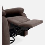 Avalon - Rocking & Rotating Single Seater Fabric Recliner In Dark Brown Colour - Image 10