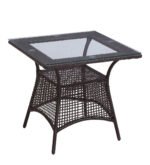 Dushtu Outdoor Patio Seating Set 4 Chairs and 1 Table Set (Dark Brown) - Image 4