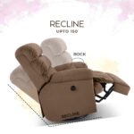 Avalon Posture Pro Rocking & Rotating Single Seater Fabric Recliner, Brown, Motorized - Image 7