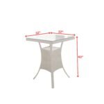Forst Outdoor Patio Bar Sets 4 Chairs and 1 Table (White) - Image 7