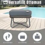 Castolo Outdoor Garden Balcony Sofa Set 3 Seater, 2 Single Seater 1 Ottoman and 1 Center Table Set Braid & Rope (Grey) - Image 5