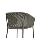 Cerci Outdoor Patio Bar Chair 2 Chairs For Balcony Braided & Rope (Grey) - Image 5