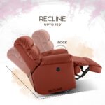 Avalon Posture pro Rocking & Rotating Single Seater Premium Leatherette Recliner, Tan, Motorized - Image 7