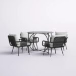 Novar Outdoor Patio Seating Set 4 Chairs and 1 Table Set Braided & Rope - Image 4