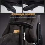 Drogo ProForm Suede Ergonomic Gaming Chair Adjustable Seat & Massager Lumbar Pillow - Image 22