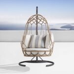 Fiona Single Seater Hanging Swing With Stand For Balcony , Garden (Natural Brown) Braided & Rope