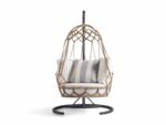 Fiona Single Seater Hanging Swing With Stand For Balcony , Garden (Natural Brown) Braided & Rope - Image 4