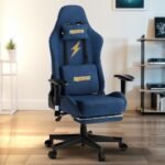 Drogo ProForm Suede Ergonomic Gaming Chair Adjustable Seat & Massager Lumbar Pillow - Image 9