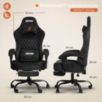 Drogo AeroX Gaming Chair with Luxurious Suede Fabric, Armrest, Neck & Lumbar Pillow - Image 26