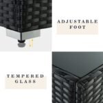 Zullo Outdoor Sofa Set 4 Seater, 2 Single seater and 1 Center Table (Black + Tan) - Image 5