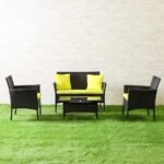 Hamper Outdoor Sofa Set 2 Seater , 2 Single seater and 1 Center Table Set (Black)