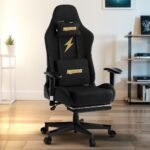 Drogo ProForm Suede Ergonomic Gaming Chair Adjustable Seat & Massager Lumbar Pillow