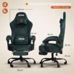 Drogo AeroX Gaming Chair with Luxurious Suede Fabric, Armrest, Neck & Lumbar Pillow - Image 35