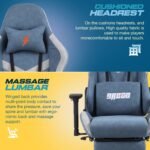 Drogo Evolved Series Ergonomic Gaming Chair With Head & Massager Lumbar Support Pillow - Image 12
