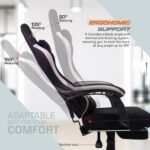 Drogo Throne Ergonomic Gaming Chair With Linkage Armrest,Foot Rest,& Adjustable Seat - Image 7