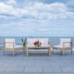 Mesa Outdoor Garden Balcony Sofa Set 2 Seater , 2 Single Seater 1 Center Table Set (Cream) - Image 3