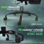 Drogo Viper Ergonomic Gaming Chair With 7 Way Adjustable Seat, Full Reclining Back - Image 5