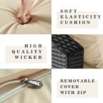 Zullo Outdoor Sofa Set 4 Seater, 2 Single seater and 1 Center Table (Black + Tan) - Image 3