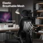 Drogo Ergonomic Office Chair for Work from Home with Breathable Mesh, Flip-up Armrest - Image 16