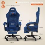 Drogo AeroX Gaming Chair with Luxurious Suede Fabric, Armrest, Neck & Lumbar Pillow - Image 17