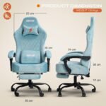 Drogo AeroX Gaming Chair with Luxurious Suede Fabric, Armrest, Neck & Lumbar Pillow - Image 8